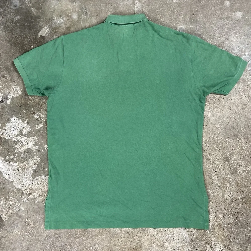 Vintage Polo Ralph Lauren Polo Shirt Size Large Green‎ Embroidered #5 Pony Logo